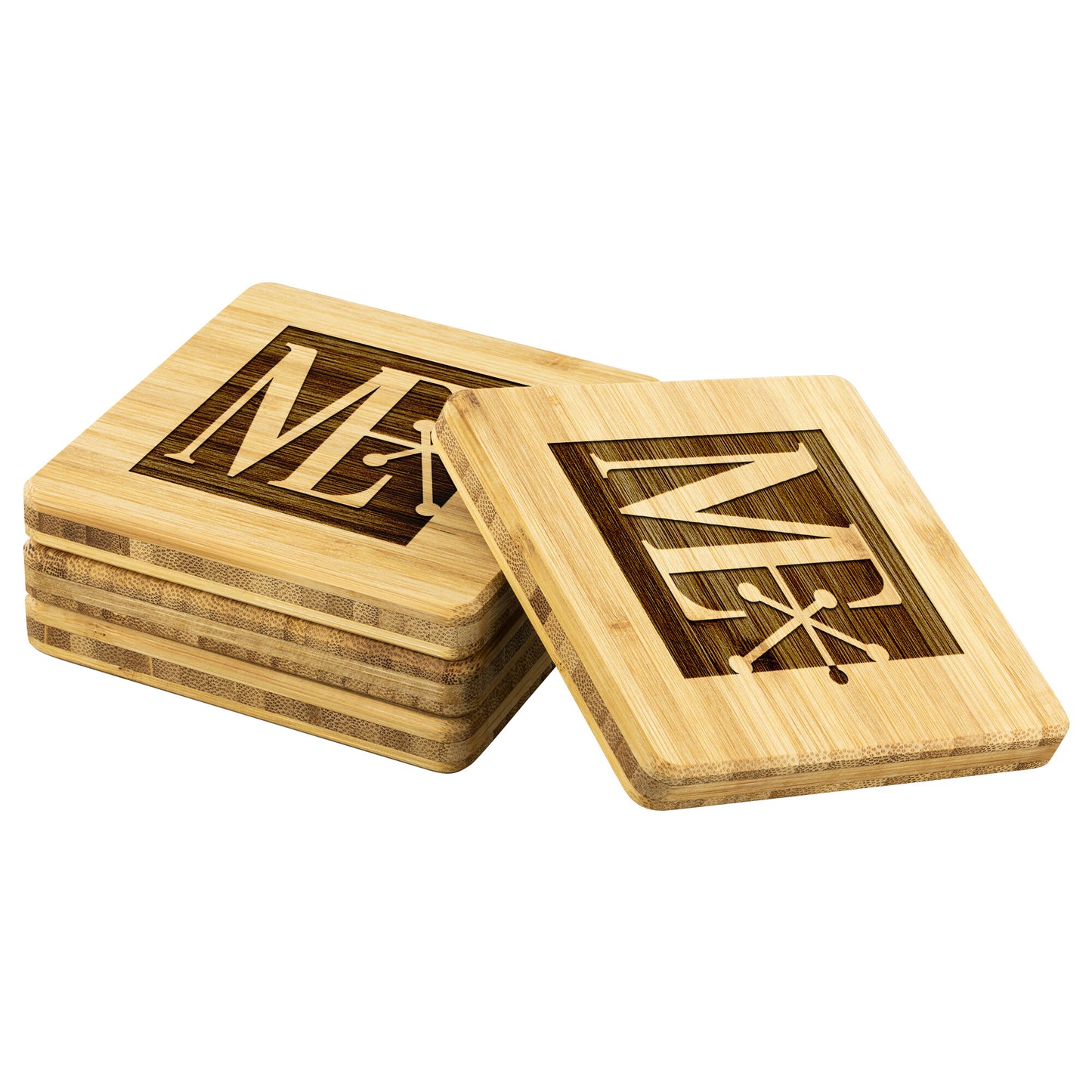 Metra ME 60’s Retro-Bamboo Coaster - 4pc
