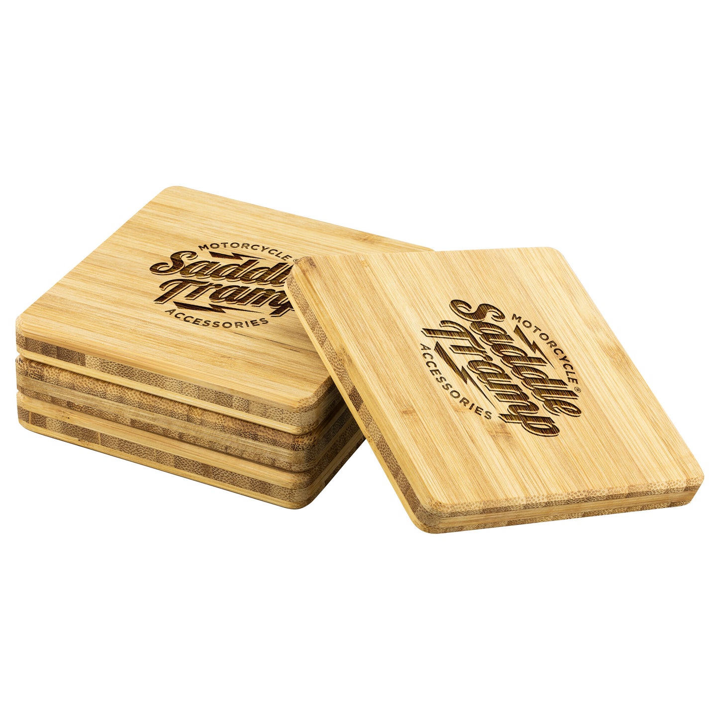 Saddle Tramp-Bamboo Coaster - 4pc