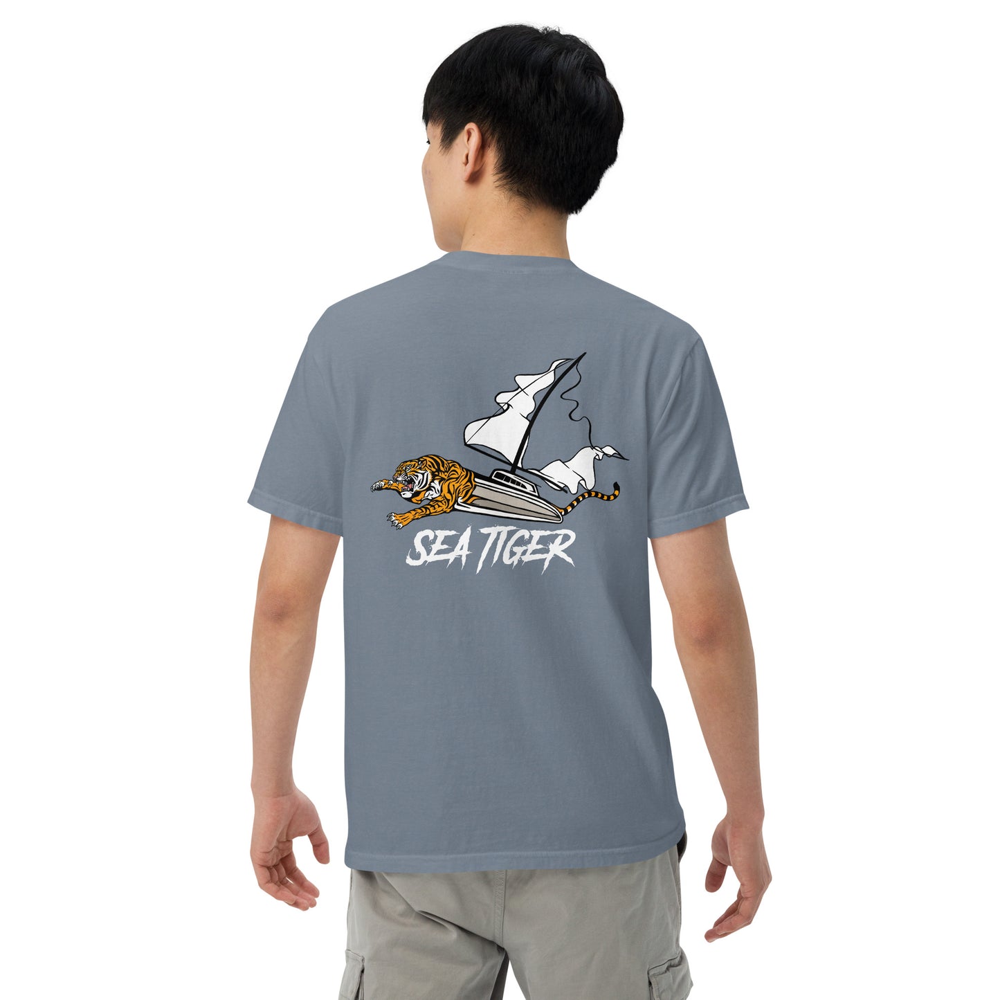 Sea Tiger-Men’s garment-dyed heavyweight t-shirt