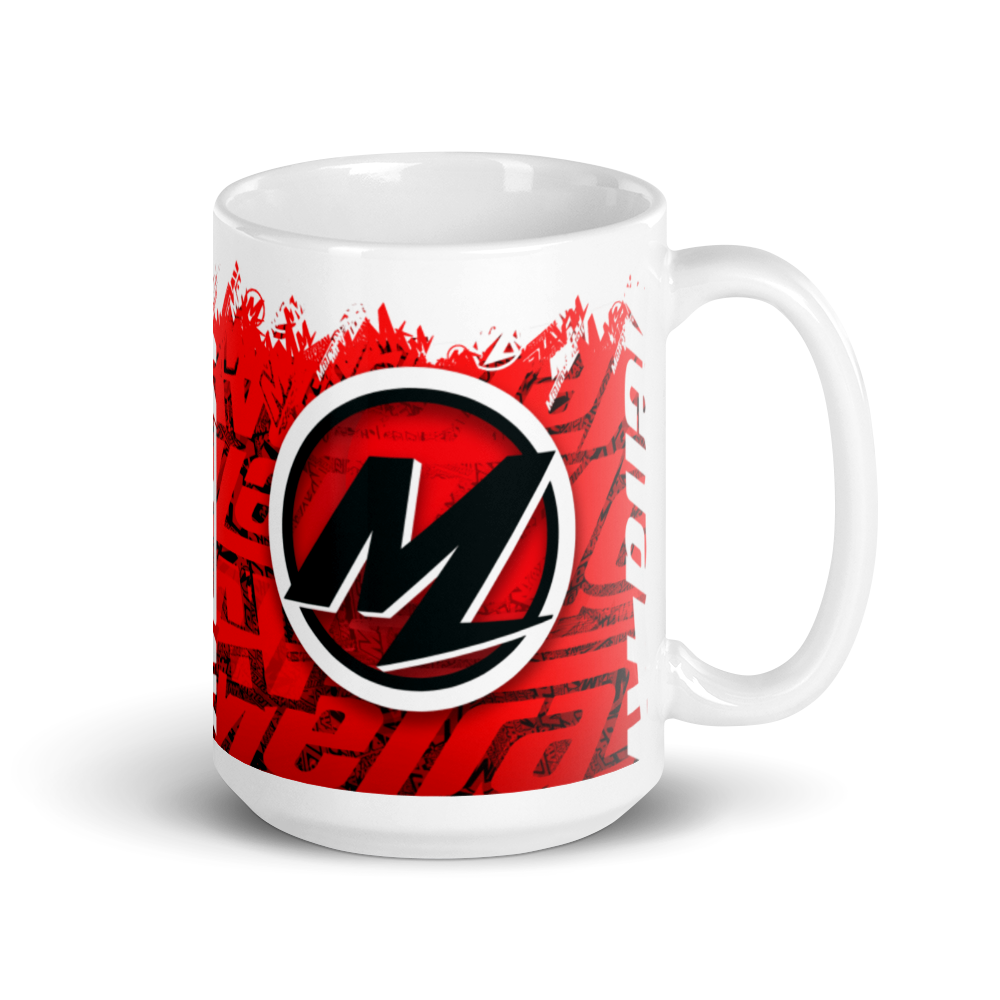 Metra White glossy mug 2 RED1