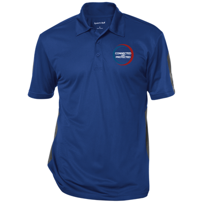 Connected And Protected-Performance Textured Three-Button Polo