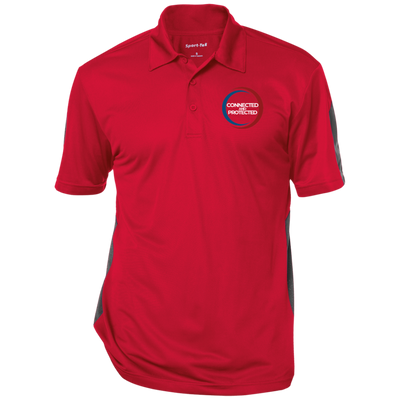 Connected And Protected-Performance Textured Three-Button Polo