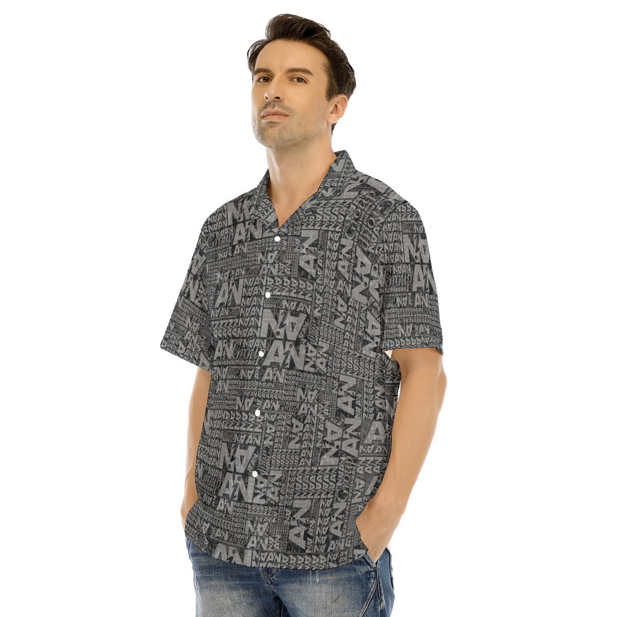 AiN-Men's Hawaiian Button Down