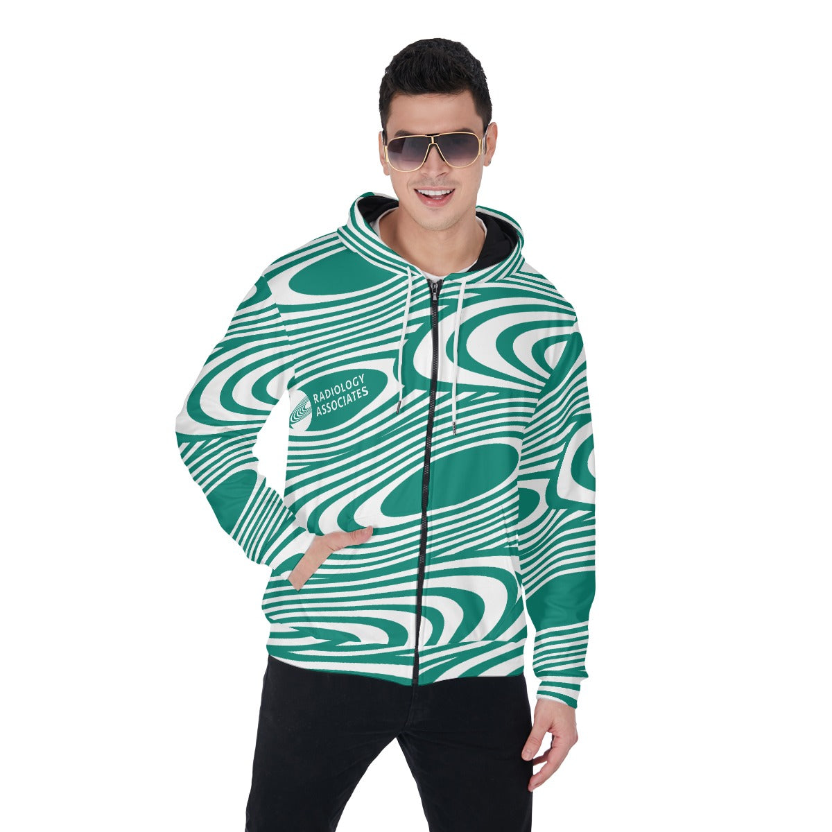 RAI-All-Over Print Zip Up Hoodie With Pocket