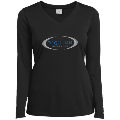O'Quinn Insurance-Ladies’ Long Sleeve Performance V-Neck Tee