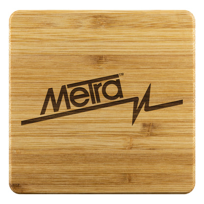 Metra 90’s Retro-Bamboo Coaster - 4pc