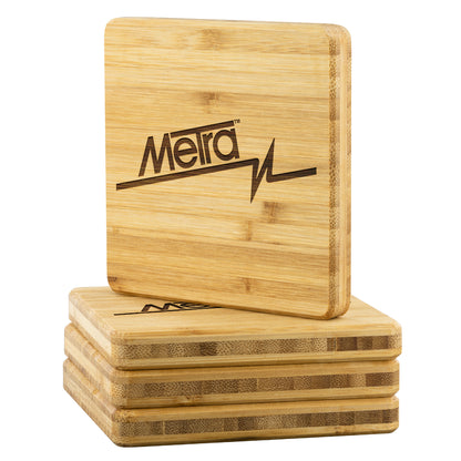 Metra 90’s Retro-Bamboo Coaster - 4pc
