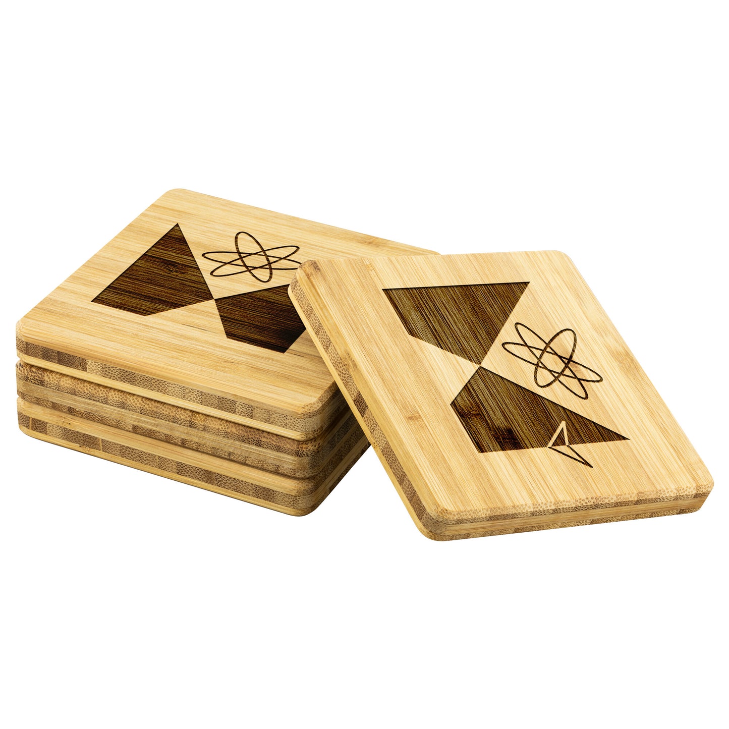 Metravox 50's Retro-Bamboo Coaster - 4pc
