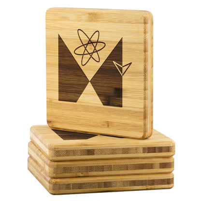 Metravox 50's Retro-Bamboo Coaster - 4pc