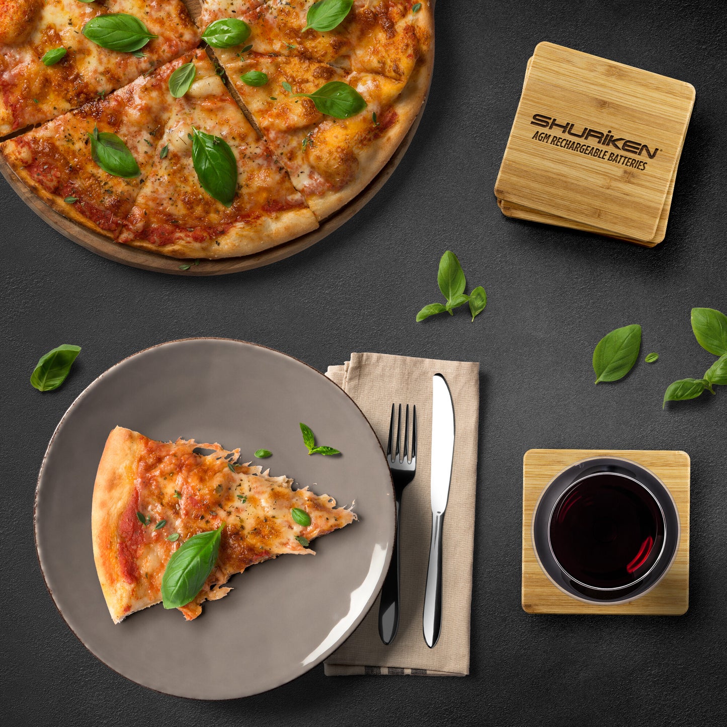 Shuriken-Bamboo Coaster - 4pc