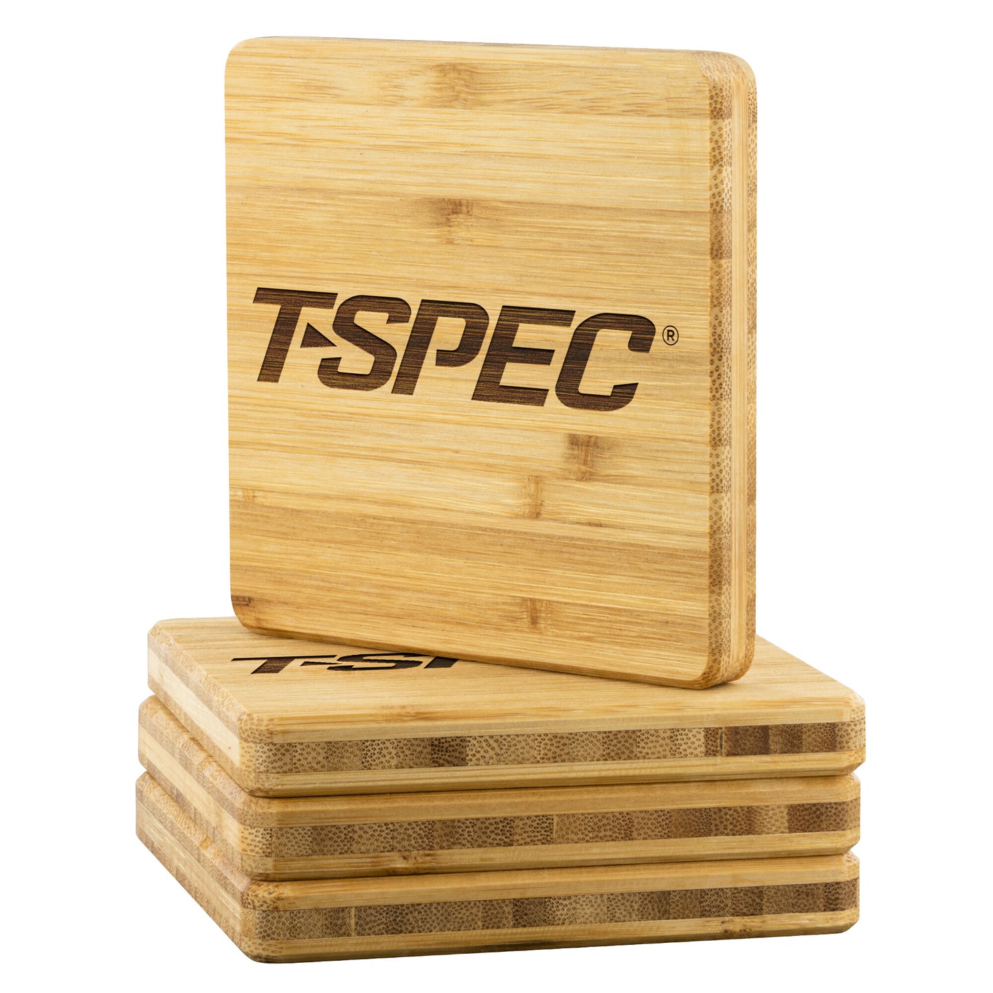 T-Spec-Bamboo Coaster - 4pc