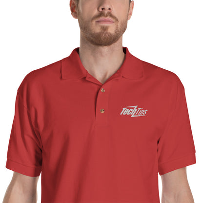 Tech Tips-Embroidered Polo Shirt