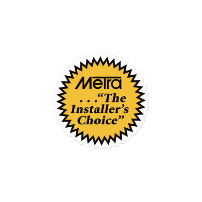 Metra 75th Installers Choice-Bubble-free stickers