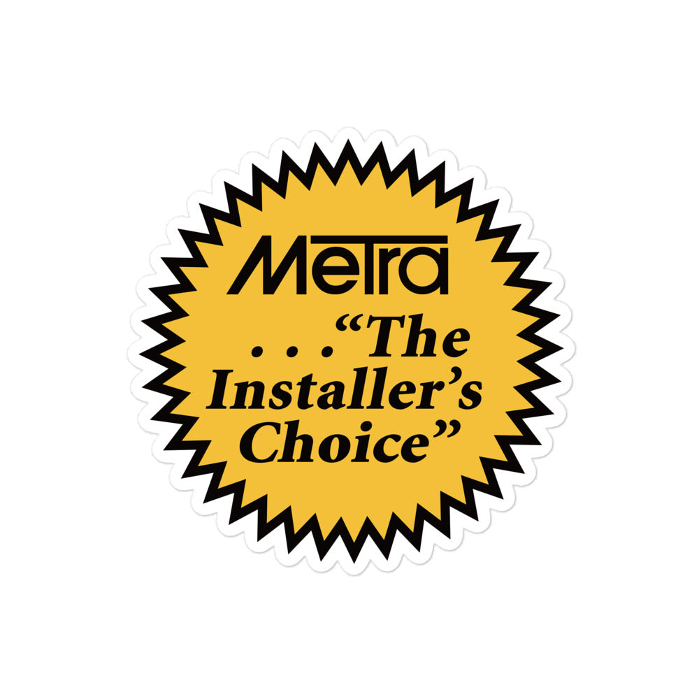 Metra 75th Installers Choice-Bubble-free stickers