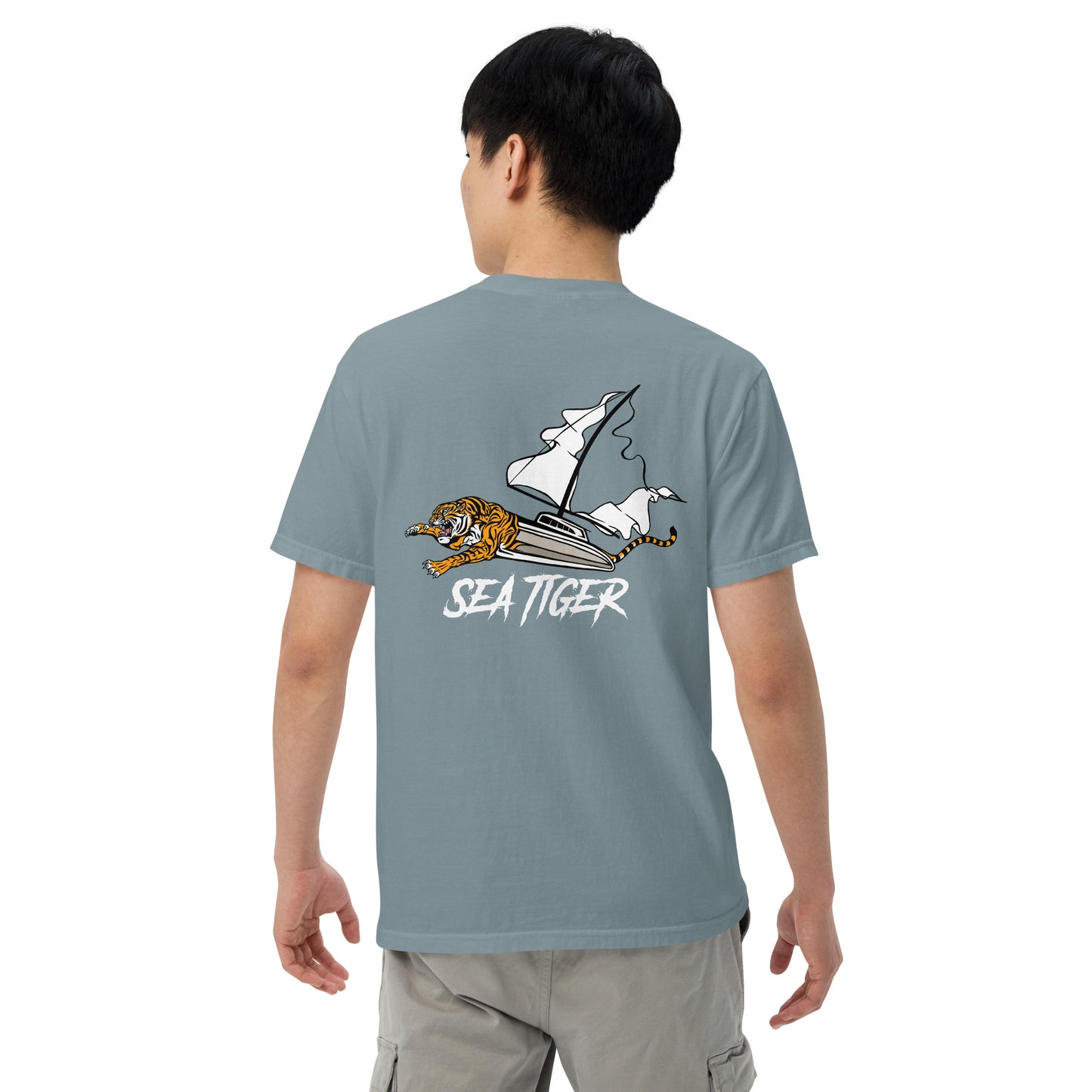 Sea Tiger-Men’s garment-dyed heavyweight t-shirt