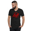 Metra M's Red-Unisex Short Sleeve V-Neck T-Shirt