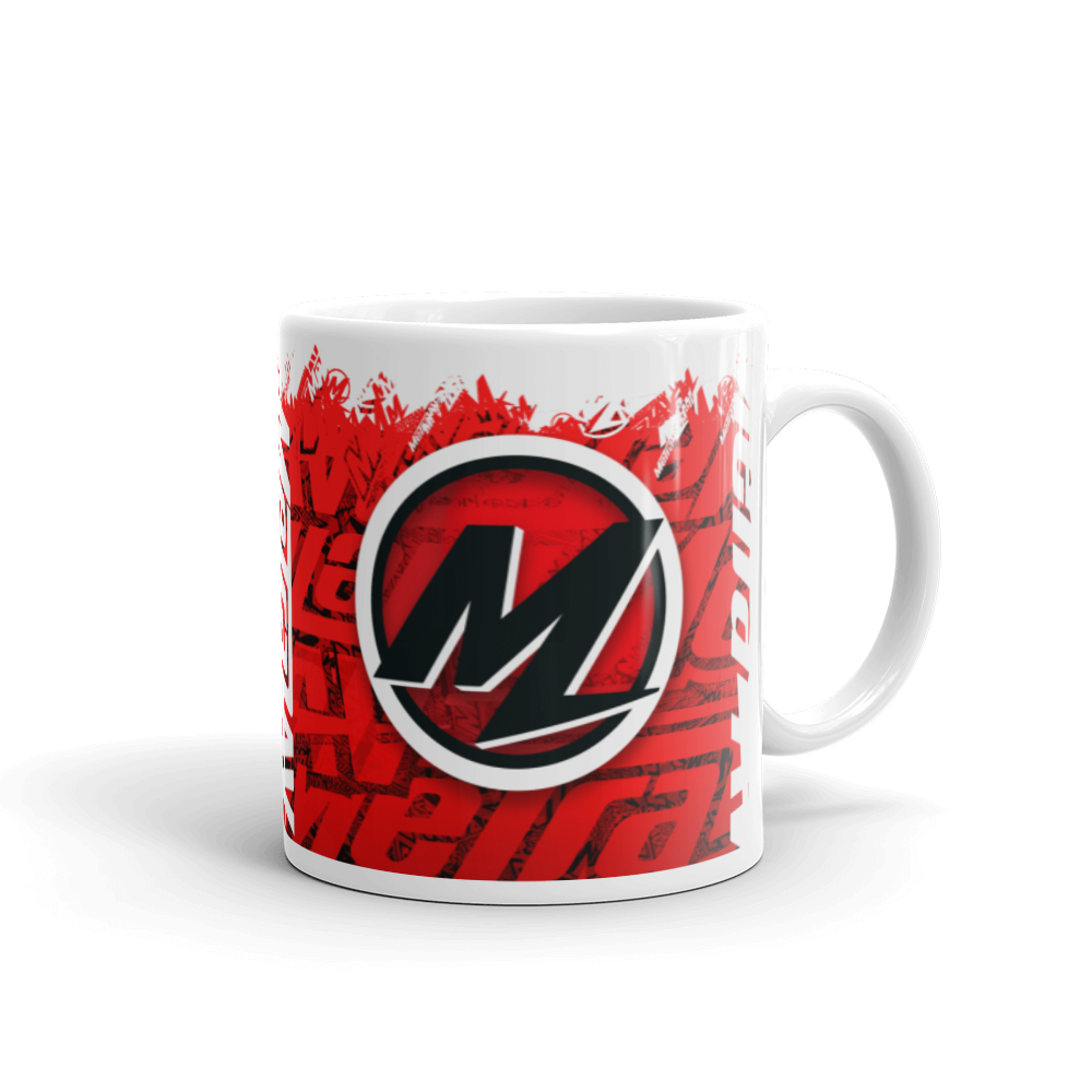 Metra White glossy mug 2 RED1