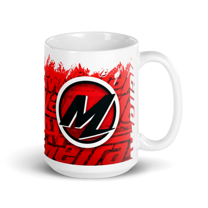 Metra White glossy mug 2 RED1